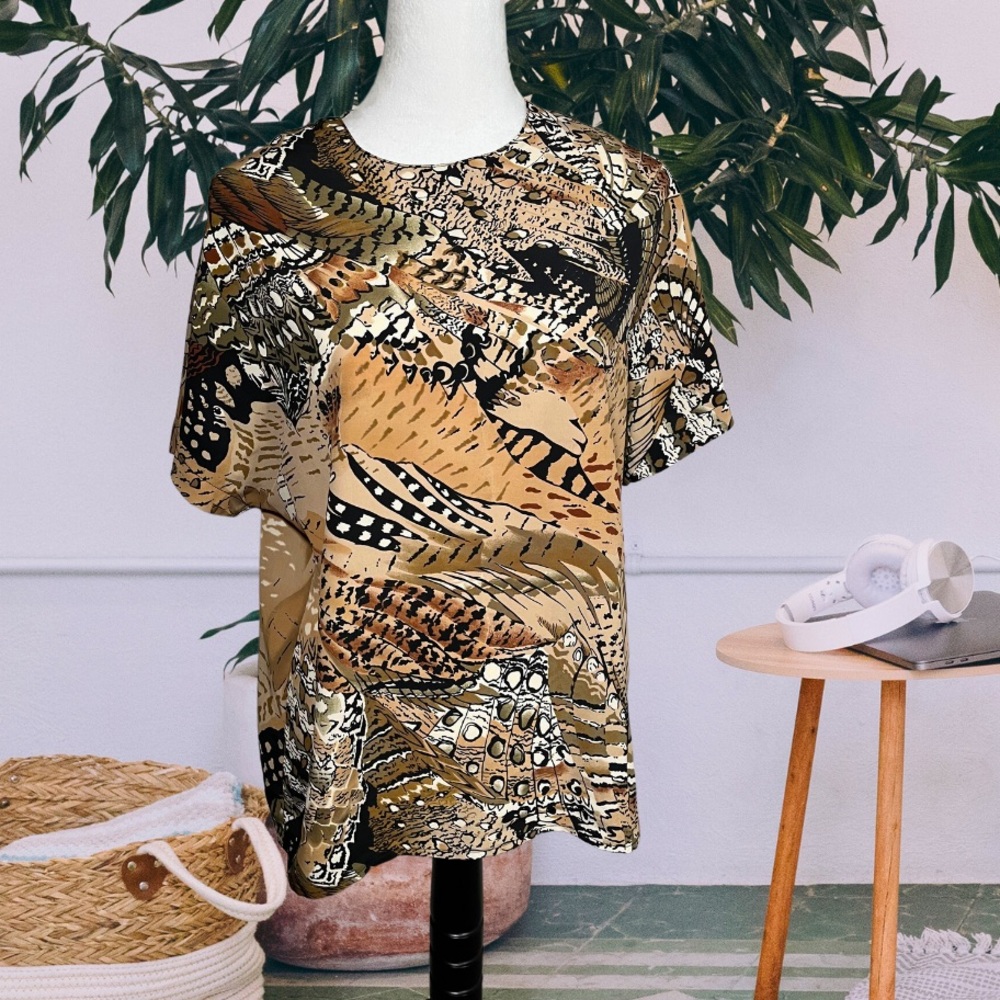 Vintage Butterfly Print Blouse